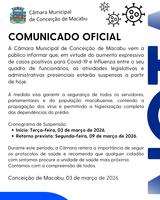 📢 COMUNICADO: SUSPENSÃO DE ATIVIDADES PRESENCIAIS