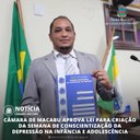 CÂMARA DE MACABU APROVA LEI PARA CRIAÇÃO DA SEMANA DE CONSCIENTIZAÇÃO DA DEPRESSÃO NA INFÂNCIA E ADOLESCÊNCIA CÂMARA DE MACABU APROVA LEI PARA CRIAÇÃO DA SEMANA DE CONSCIENTIZAÇÃO DA DEPRESSÃO NA INFÂNCIA E ADOLESCÊNCIA