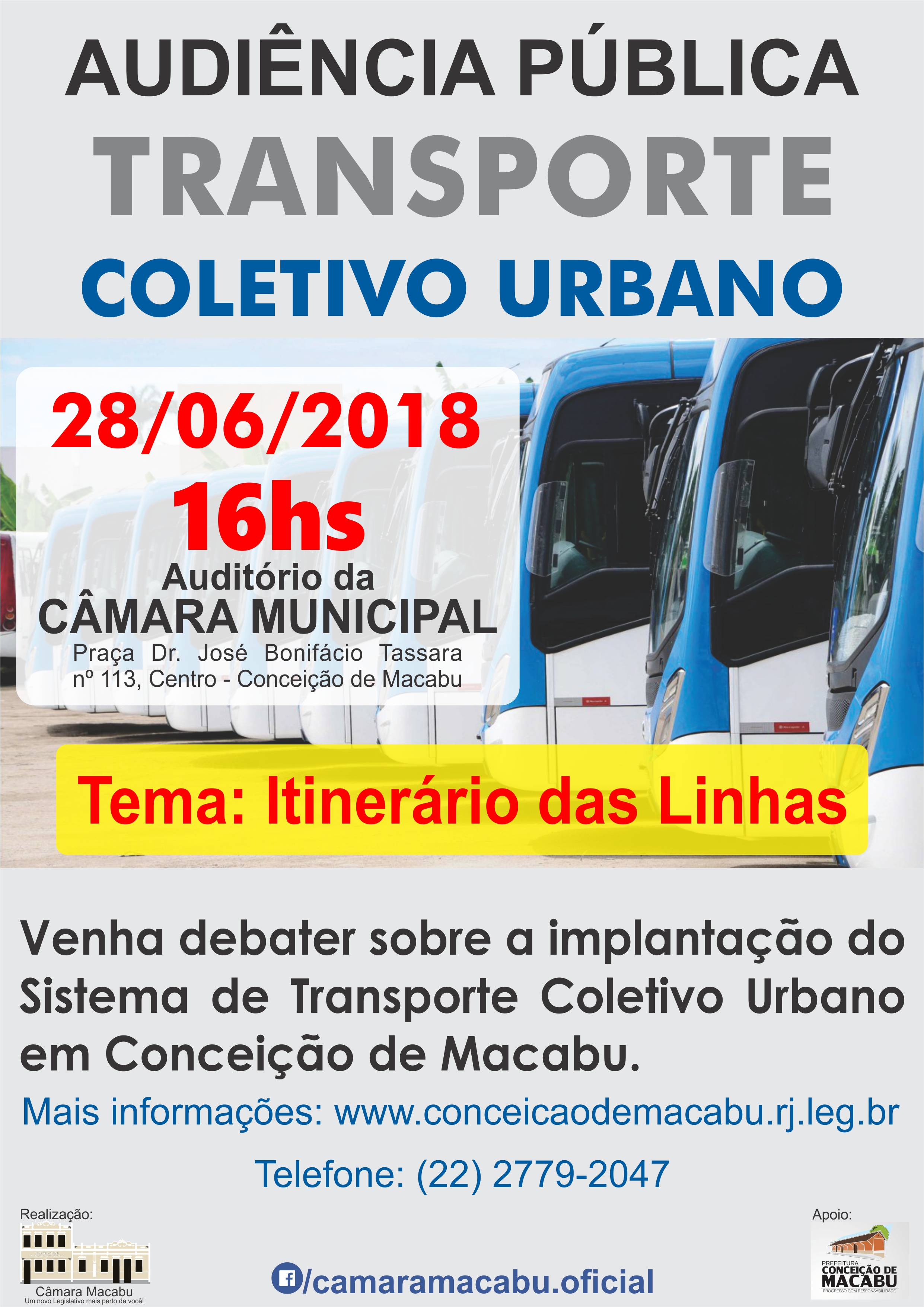 Câmara realiza nova audiência pública para debater serviço de transporte urbano na cidade