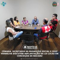 CÂMARA, SECRETARIA DE PROMOÇÃO SOCIAL E CRUZ VERMELHA DISCUTEM IMPLANTAÇÃO DA LEI LUCAS EM CONCEIÇÃO DE MACABU.