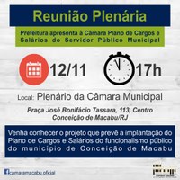 Prefeitura apresenta à Câmara projeto que prevê implantação do Plano de Cargos e Salários dos Servidores Públicos de Conceição de Macabu