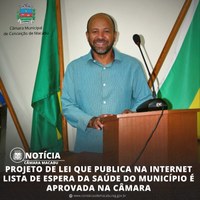 PROJETO DE LEI QUE PUBLICA NA INTERNET LISTA DE ESPERA DA SAÚDE DO MUNICÍPIO É APROVADA NA CÂMARA