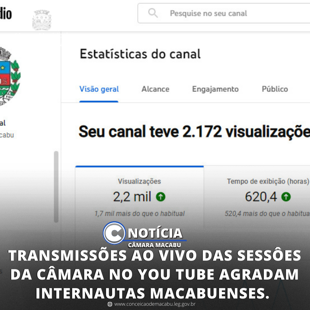 TRANSMISSÃO AO VIVO DAS SESSÕES DA CÂMARA NO YOU TUBE AGRADAM INTERNAUTAS MACABUENSES.