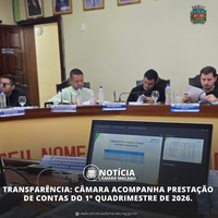TRANSPARÊNCIA: CÂMARA ACOMPANHA PRESTAÇÃO DE CONTAS DO 1º QUADRIMESTRE DE 2026.