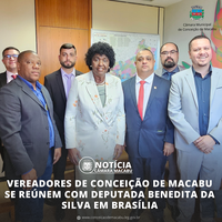 VEREADORES DE CONCEIÇÃO DE MACABU SE REÚNEM COM DEPUTADA BENEDITA DA SILVA EM BRASÍLIA