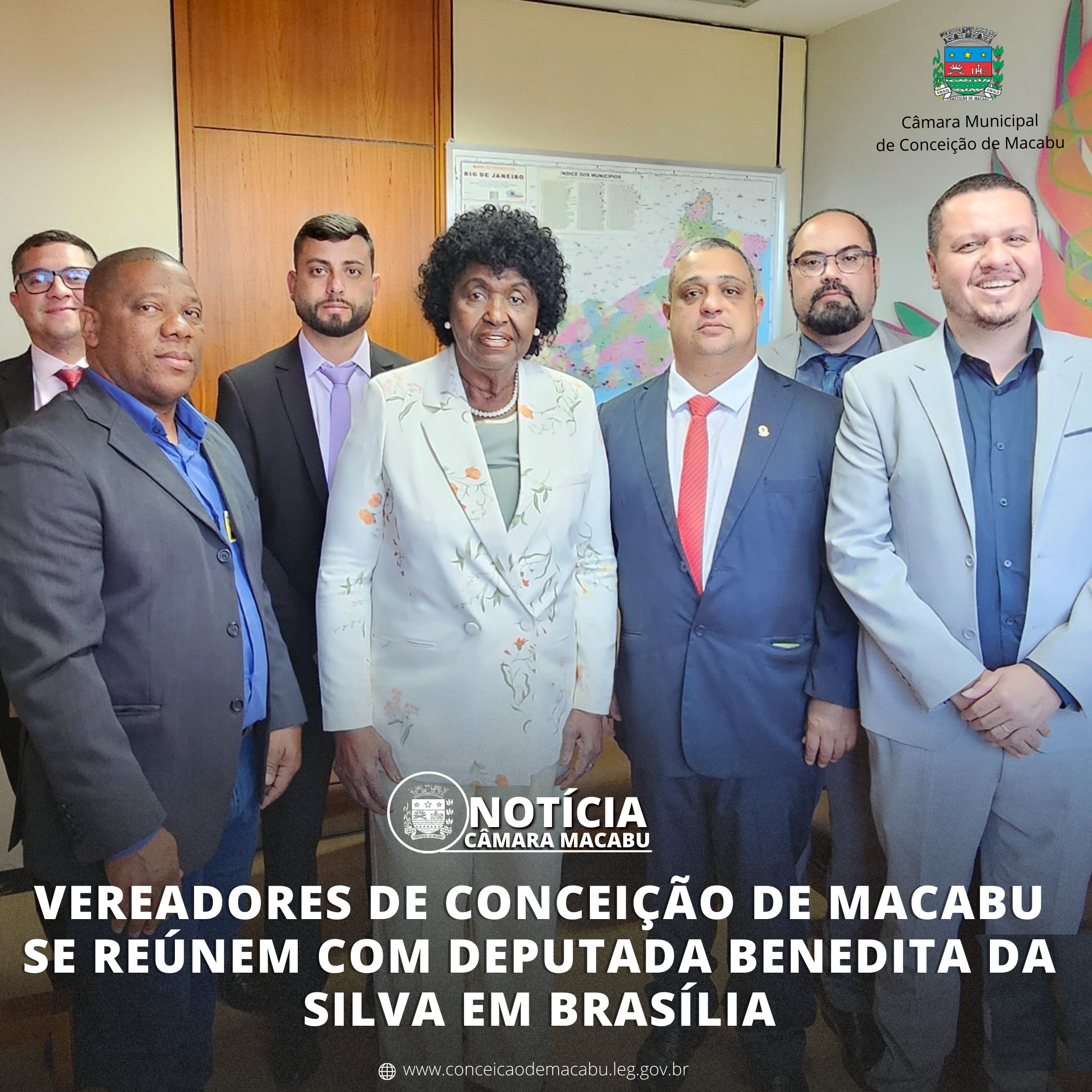 VEREADORES DE CONCEIÇÃO DE MACABU SE REÚNEM COM DEPUTADA BENEDITA DA SILVA EM BRASÍLIA