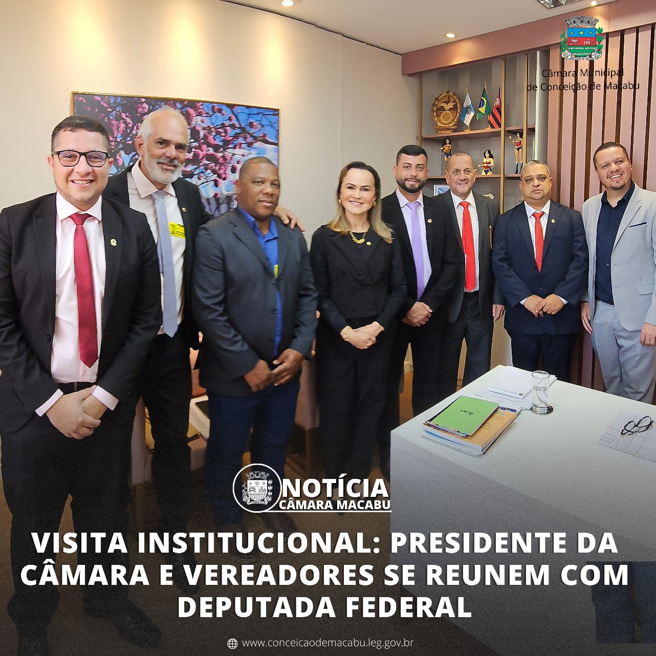 VISITA INSTITUCIONAL: PRESIDENTE DA CÂMARA E VEREADORES SE REUNEM COM DEPUTADA FEDERAL